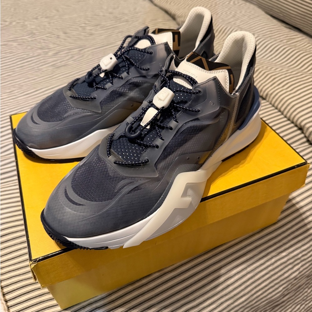 Fendi Dark Blue and White flow Sneaker